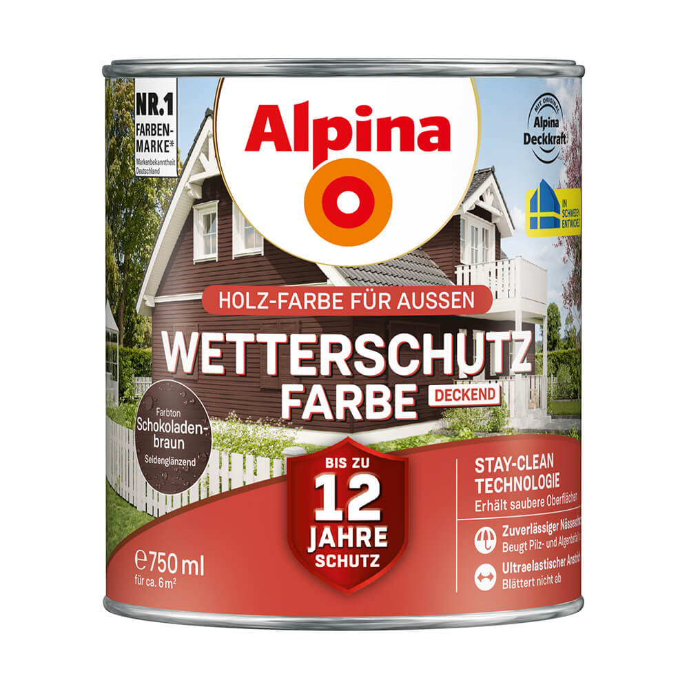 Schwedenfarbe Holzfarbe Holzlack Holzschutz Wetterschutzfarbe Deckend 2L, Größe: 2L, Farbe: Schweden Gelb Dunkel