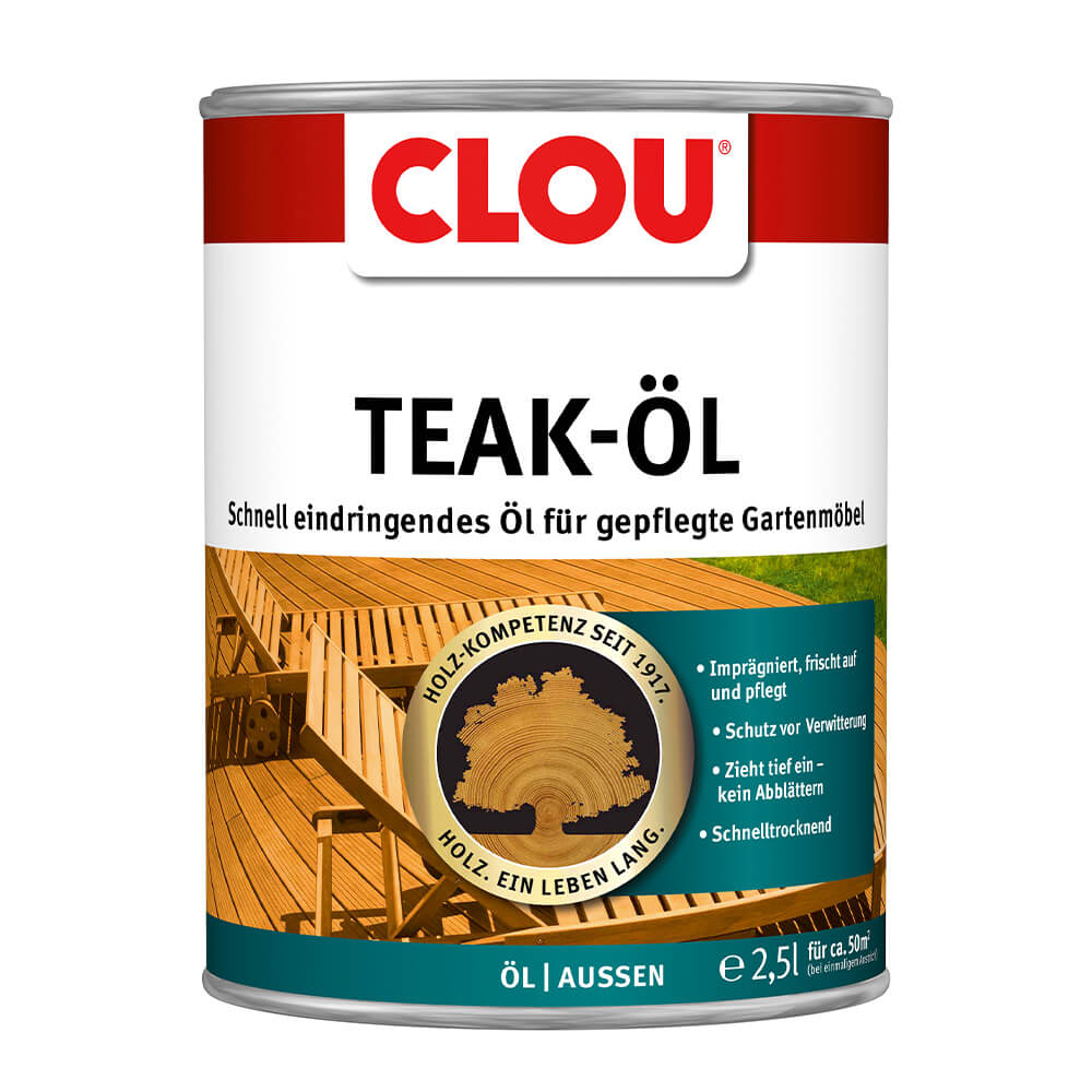 Teak-Öl, Holzöl, Gartenmöbel, Holzschutz, 2,5l