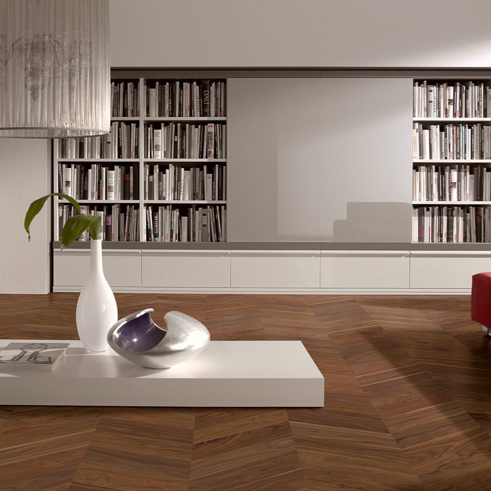 wohnzimmer, bibliothek, bodenmuster, kacheln, deko-objekt